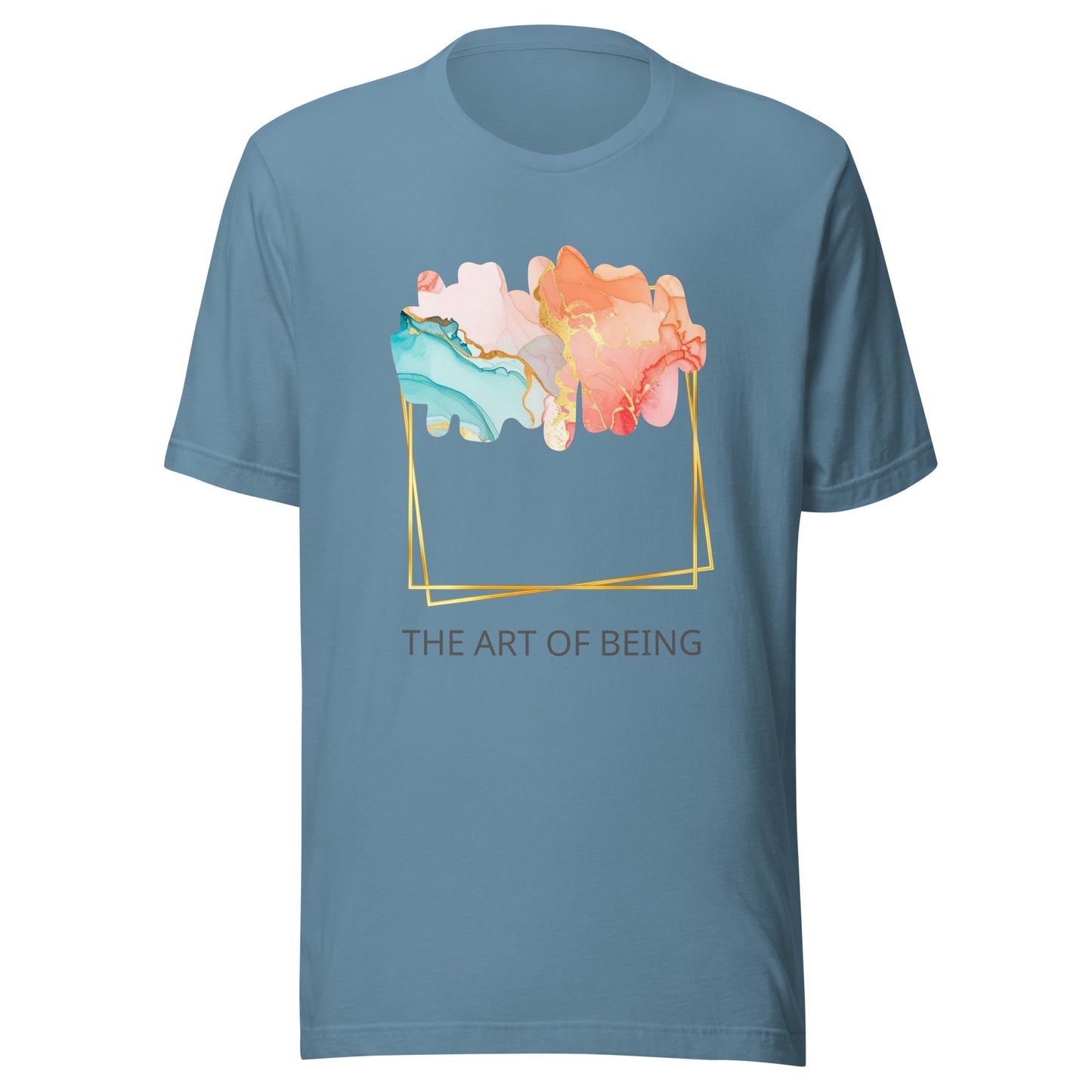 Luxe Abstract Marble Print Tee with Inspirational Quote | Elegant Boho-Chic Top