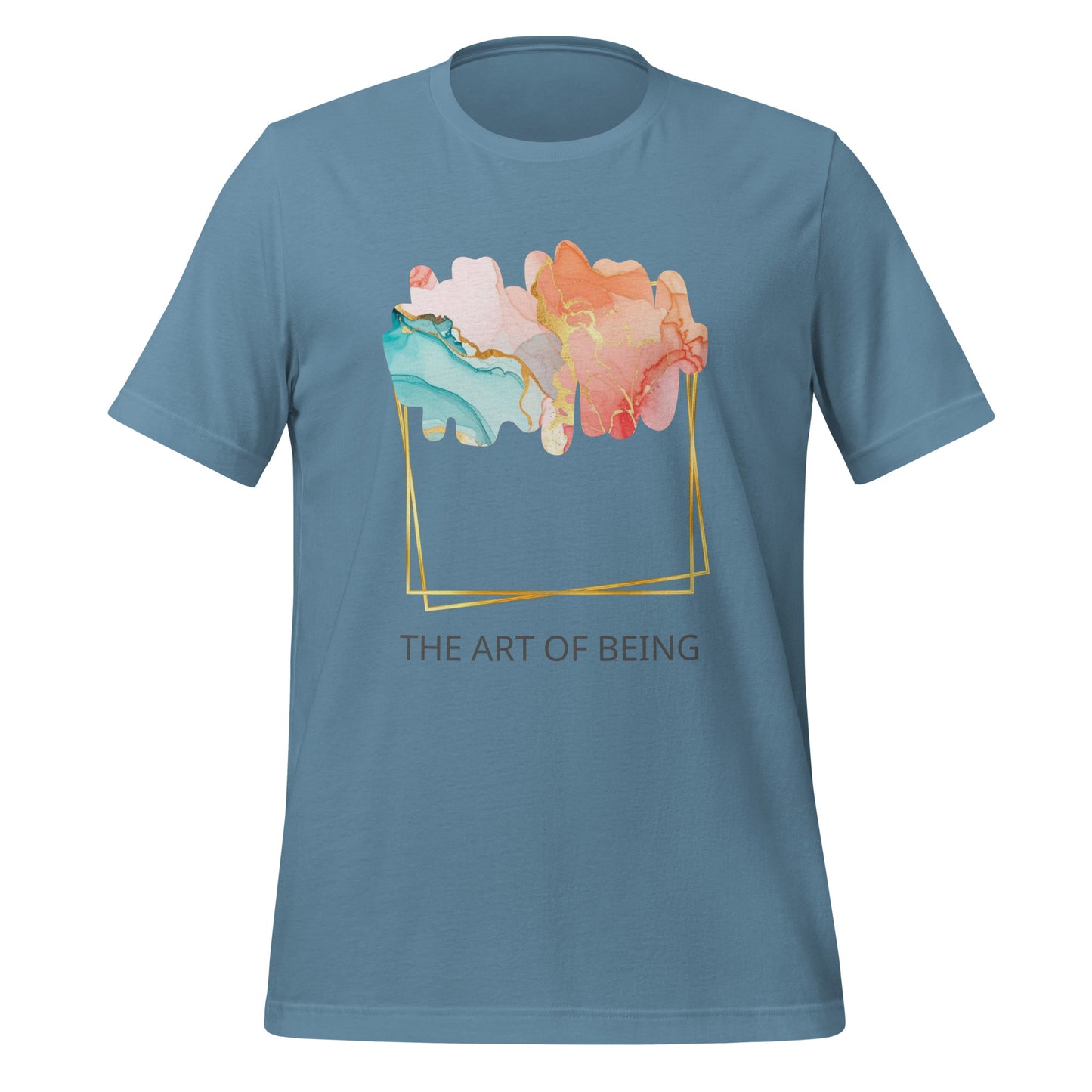 Luxe Abstract Marble Print Tee with Inspirational Quote | Elegant Boho-Chic Top