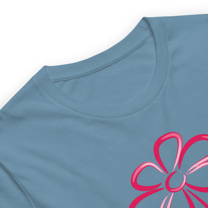 Fuchsia Flower Line Art Graphic Tee - Premium Cotton T-Shirt