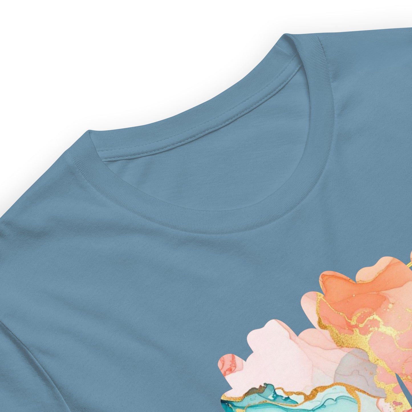 Luxe Abstract Marble Print Tee with Inspirational Quote | Elegant Boho-Chic Top