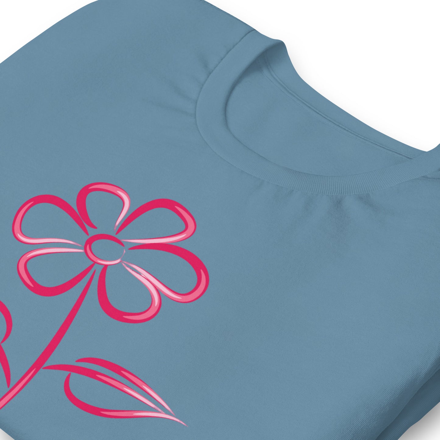 Fuchsia Flower Line Art Graphic Tee - Premium Cotton T-Shirt
