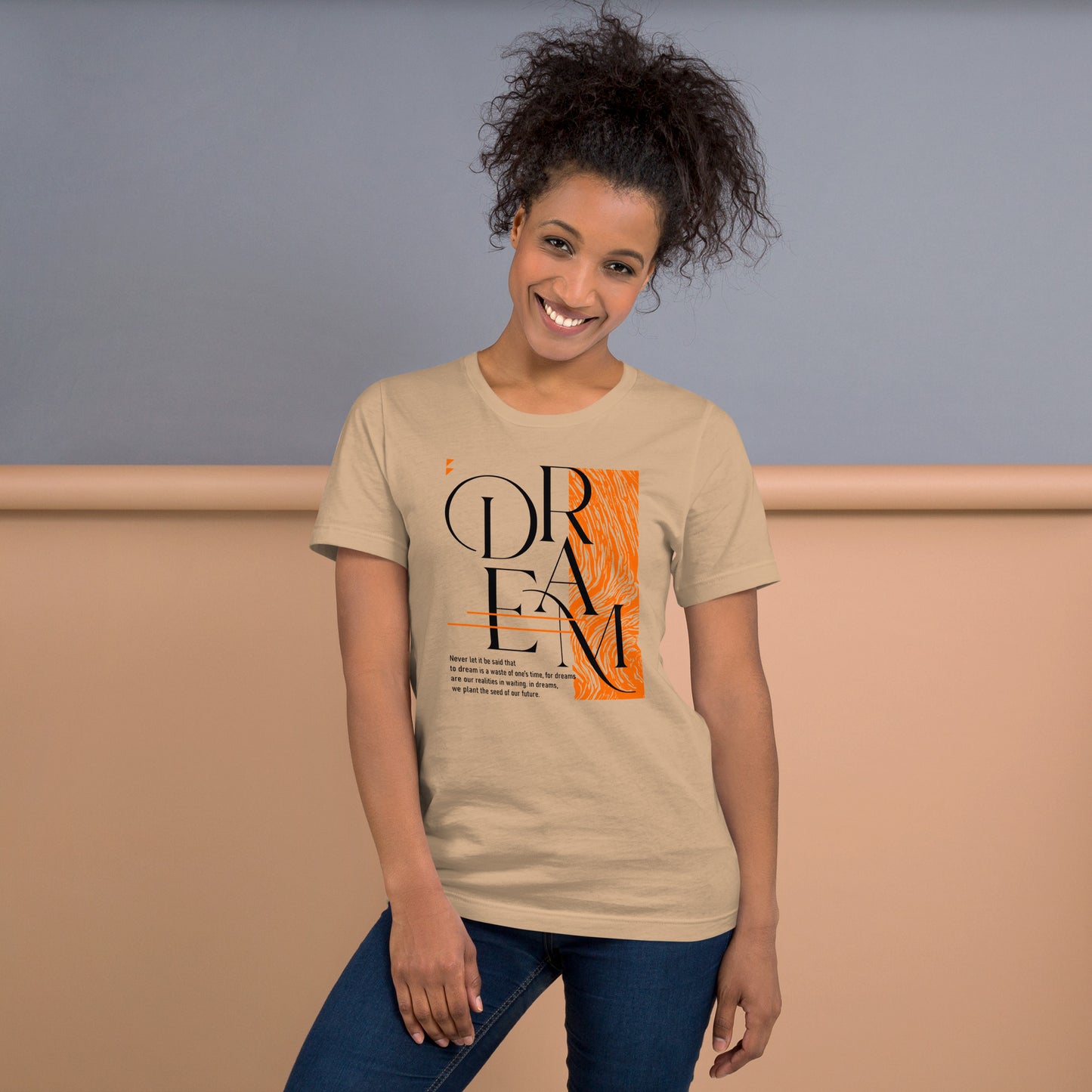 Dream Avant-Garde Typographic Tee - Abstract Minimalist Women's Streetwear T-Shirt