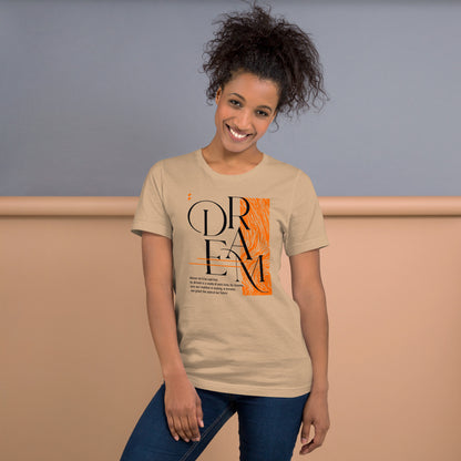 Dream Avant-Garde Typographic Tee - Abstract Minimalist Women's Streetwear T-Shirt