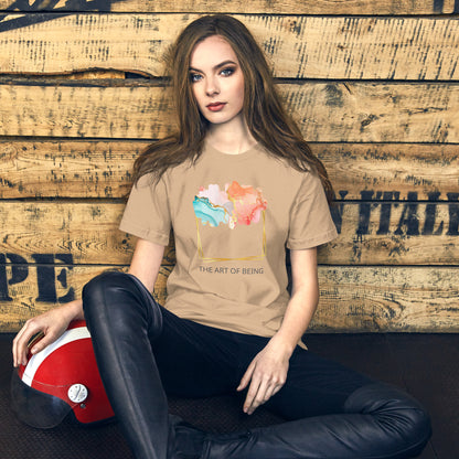 Luxe Abstract Marble Print Tee with Inspirational Quote | Elegant Boho-Chic Top