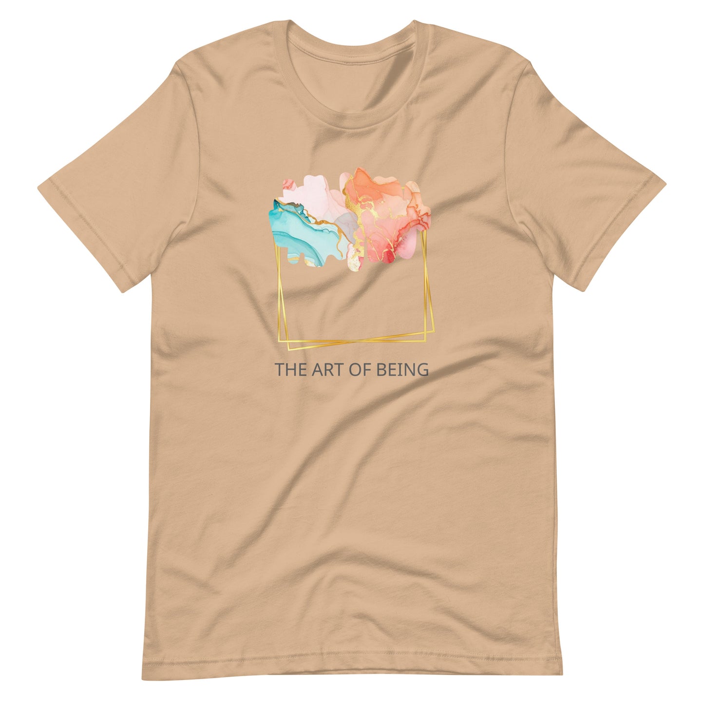 Luxe Abstract Marble Print Tee with Inspirational Quote | Elegant Boho-Chic Top