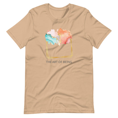 Luxe Abstract Marble Print Tee with Inspirational Quote | Elegant Boho-Chic Top
