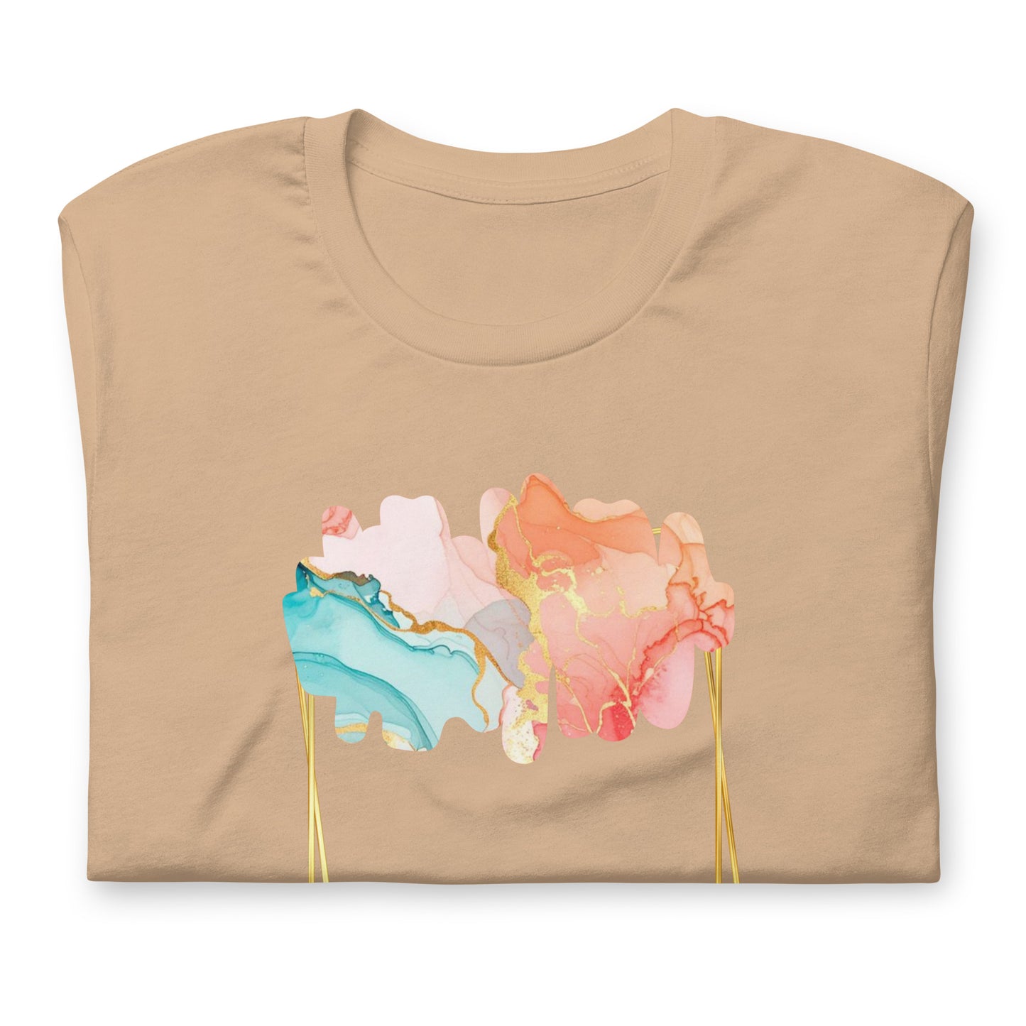 Luxe Abstract Marble Print Tee with Inspirational Quote | Elegant Boho-Chic Top
