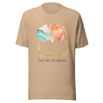 Luxe Abstract Marble Print Tee with Inspirational Quote | Elegant Boho-Chic Top