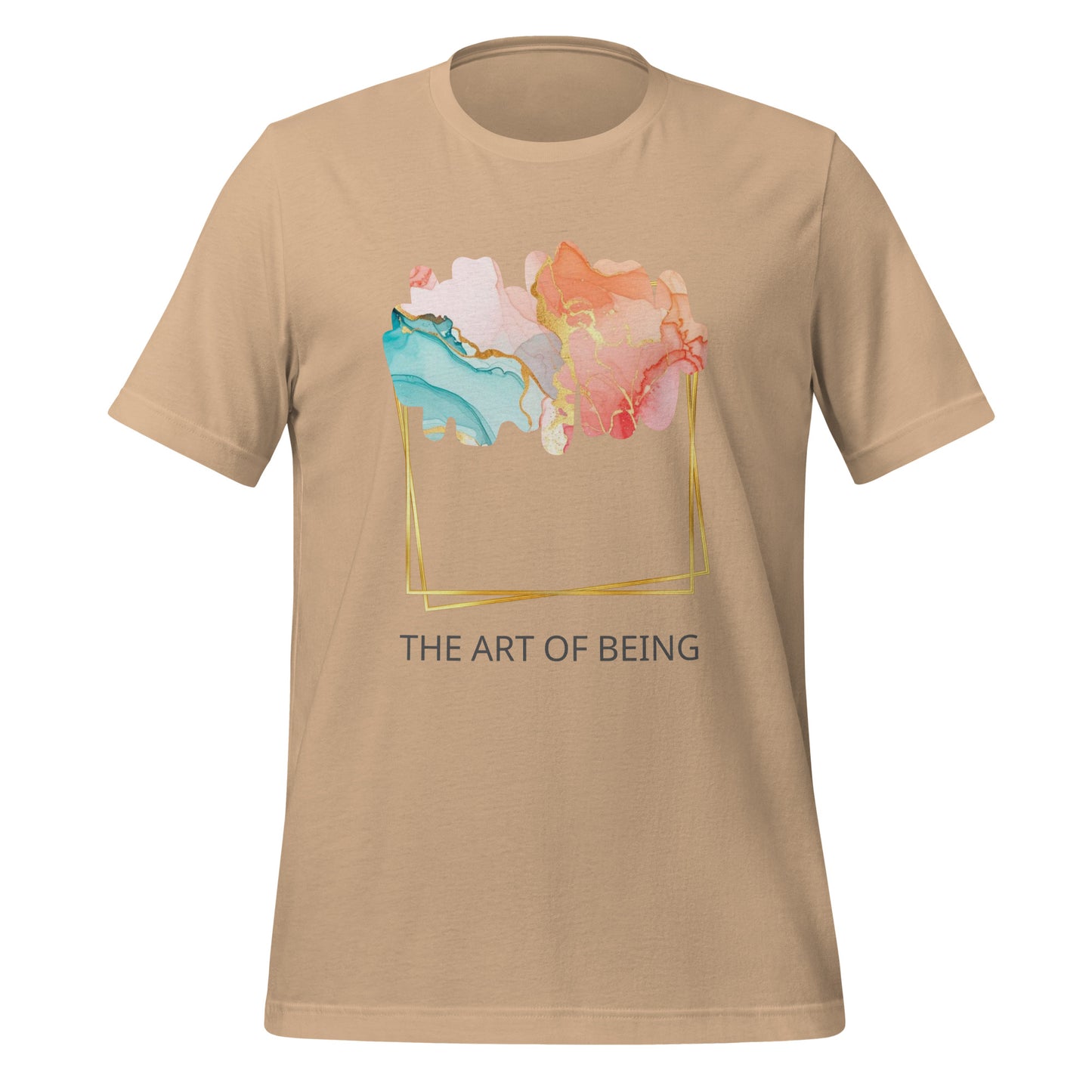 Luxe Abstract Marble Print Tee with Inspirational Quote | Elegant Boho-Chic Top