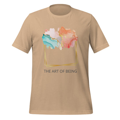 Luxe Abstract Marble Print Tee with Inspirational Quote | Elegant Boho-Chic Top