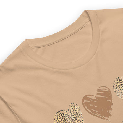 Leopard Heart Graphic Tee - Enjoy Life Everyday Aesthetic Boho T-Shirt - Cozy  Top