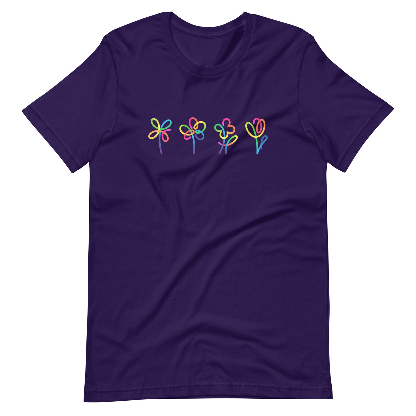 Elyx Artistic Rainbow Doodles Floral Tee - Positive Energy Woman Graphic T-Shirt