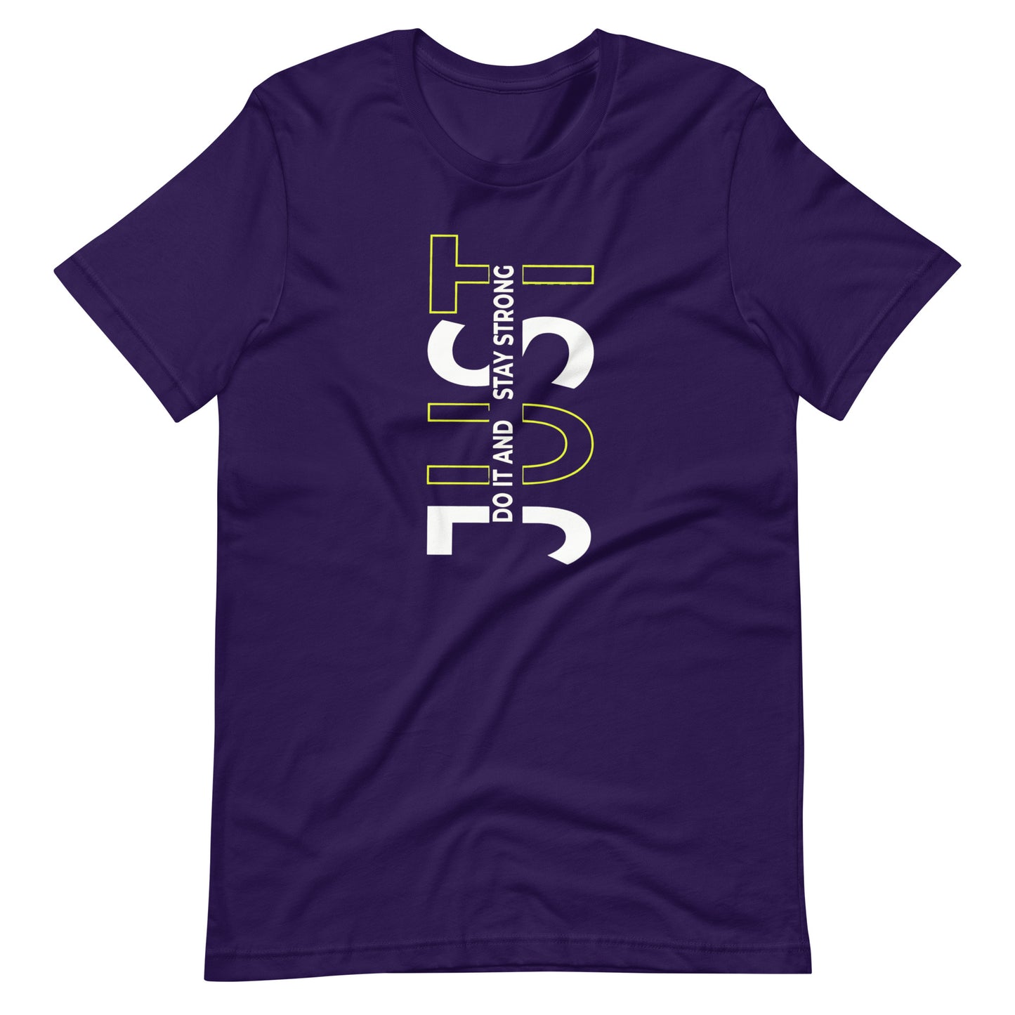 Stay Strong Vertical Typographic Tee - Modern Minimalist Urban Streetwear T-Shirt