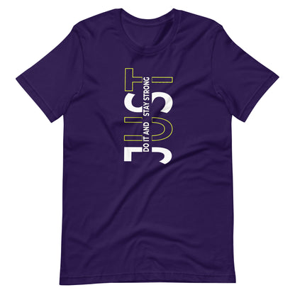 Stay Strong Vertical Typographic Tee - Modern Minimalist Urban Streetwear T-Shirt