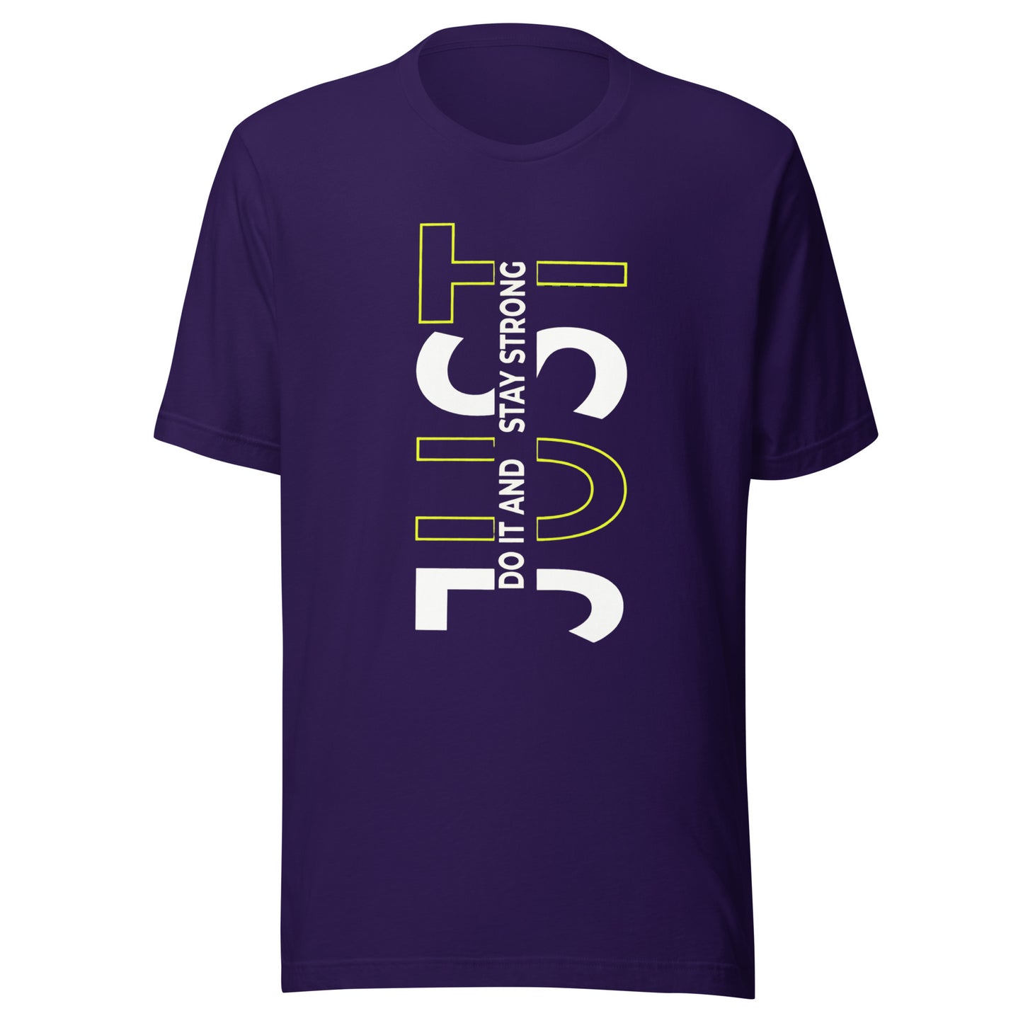Stay Strong Vertical Typographic Tee - Modern Minimalist Urban Streetwear T-Shirt