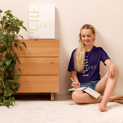 "Pure Love" Modern Typography Shirt – Premium Aesthetic Graphic Tee