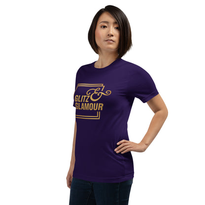 Elyx "Glitz & Glamour" Gold Minimalist Aesthetic Women Graphic Tee