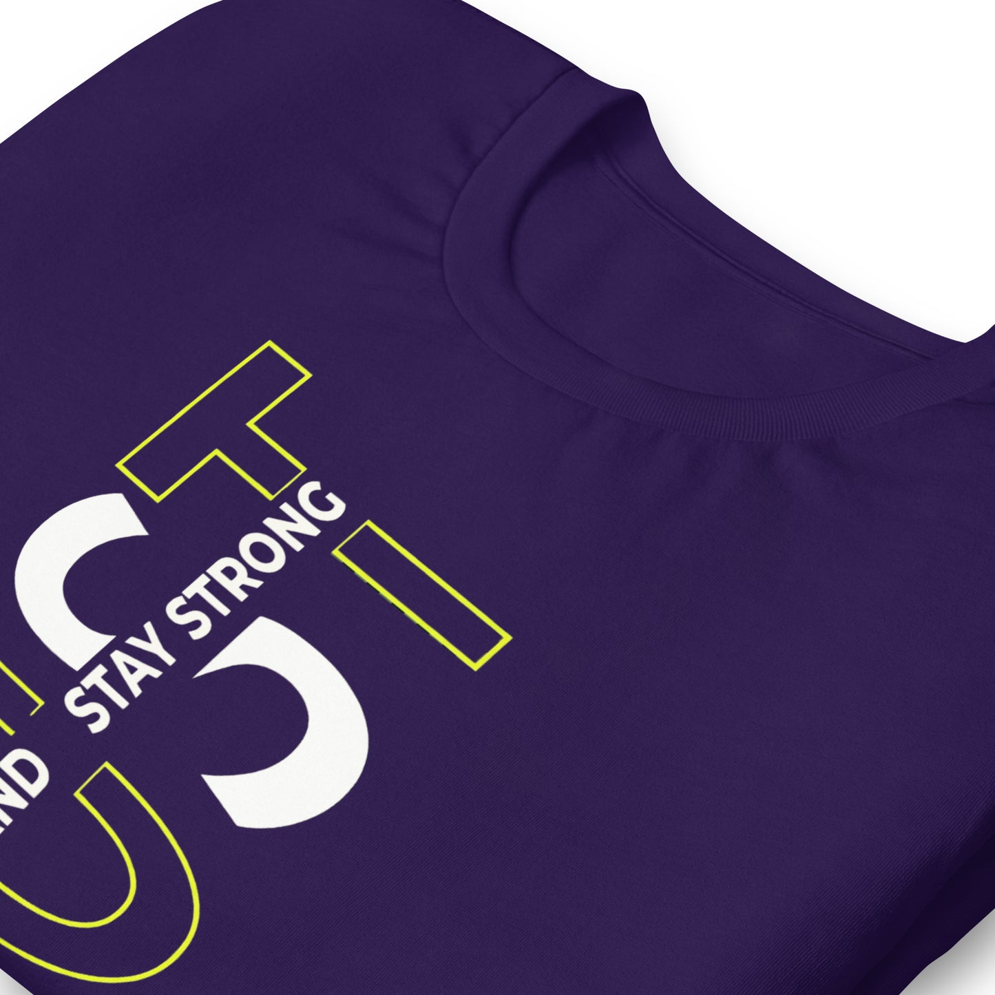 Stay Strong Vertical Typographic Tee - Modern Minimalist Urban Streetwear T-Shirt