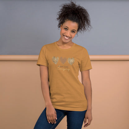 Leopard Heart Graphic Tee - Enjoy Life Everyday Aesthetic Boho T-Shirt - Cozy  Top