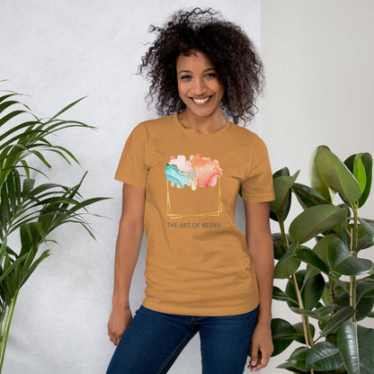 Luxe Abstract Marble Print Tee with Inspirational Quote | Elegant Boho-Chic Top