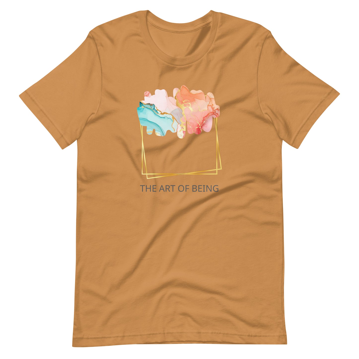 Luxe Abstract Marble Print Tee with Inspirational Quote | Elegant Boho-Chic Top