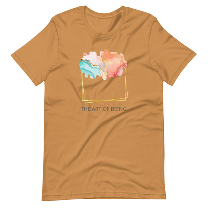 Luxe Abstract Marble Print Tee with Inspirational Quote | Elegant Boho-Chic Top