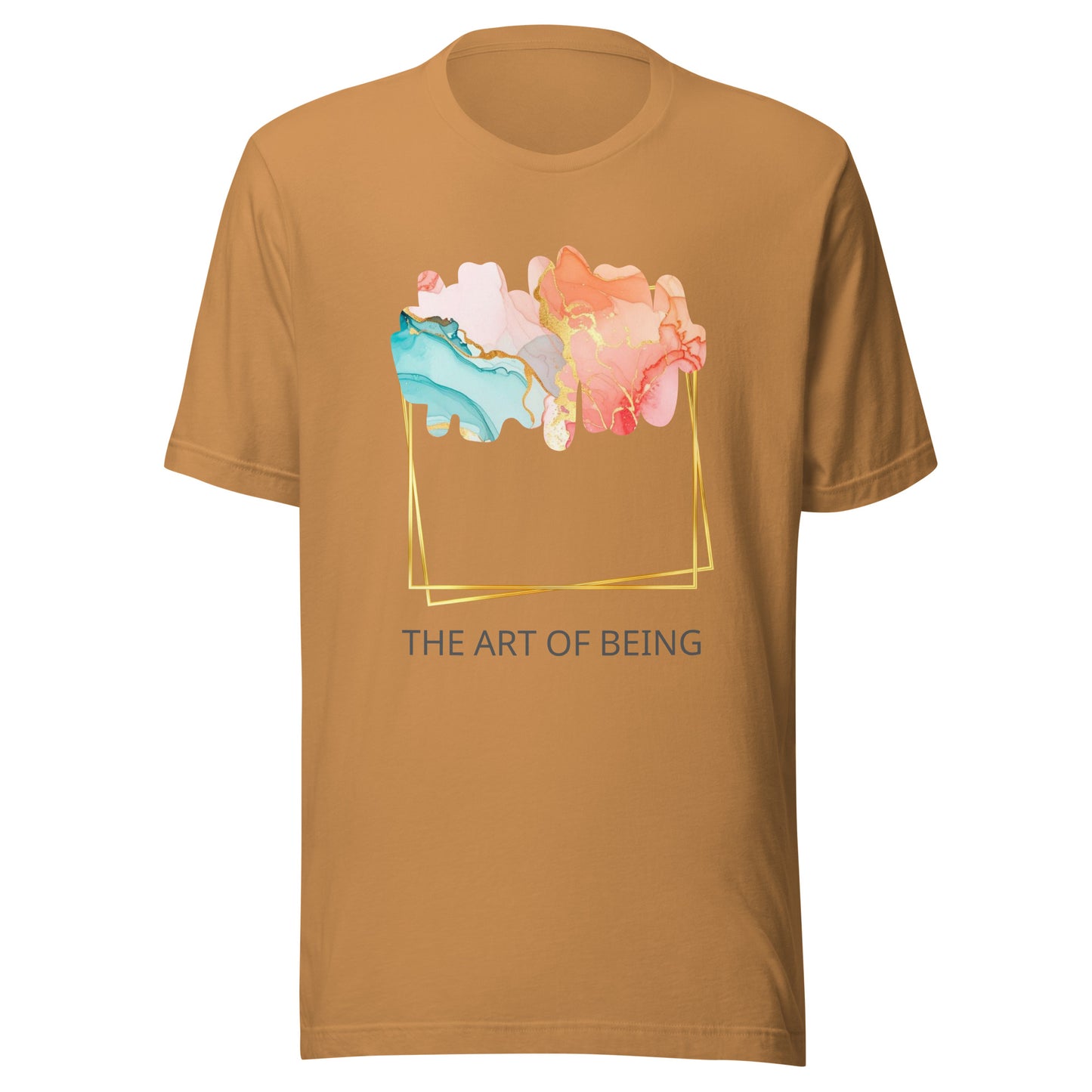 Luxe Abstract Marble Print Tee with Inspirational Quote | Elegant Boho-Chic Top