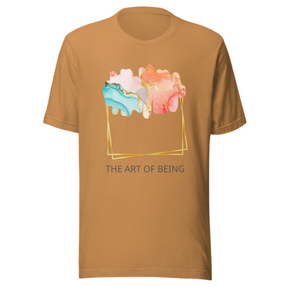Luxe Abstract Marble Print Tee with Inspirational Quote | Elegant Boho-Chic Top