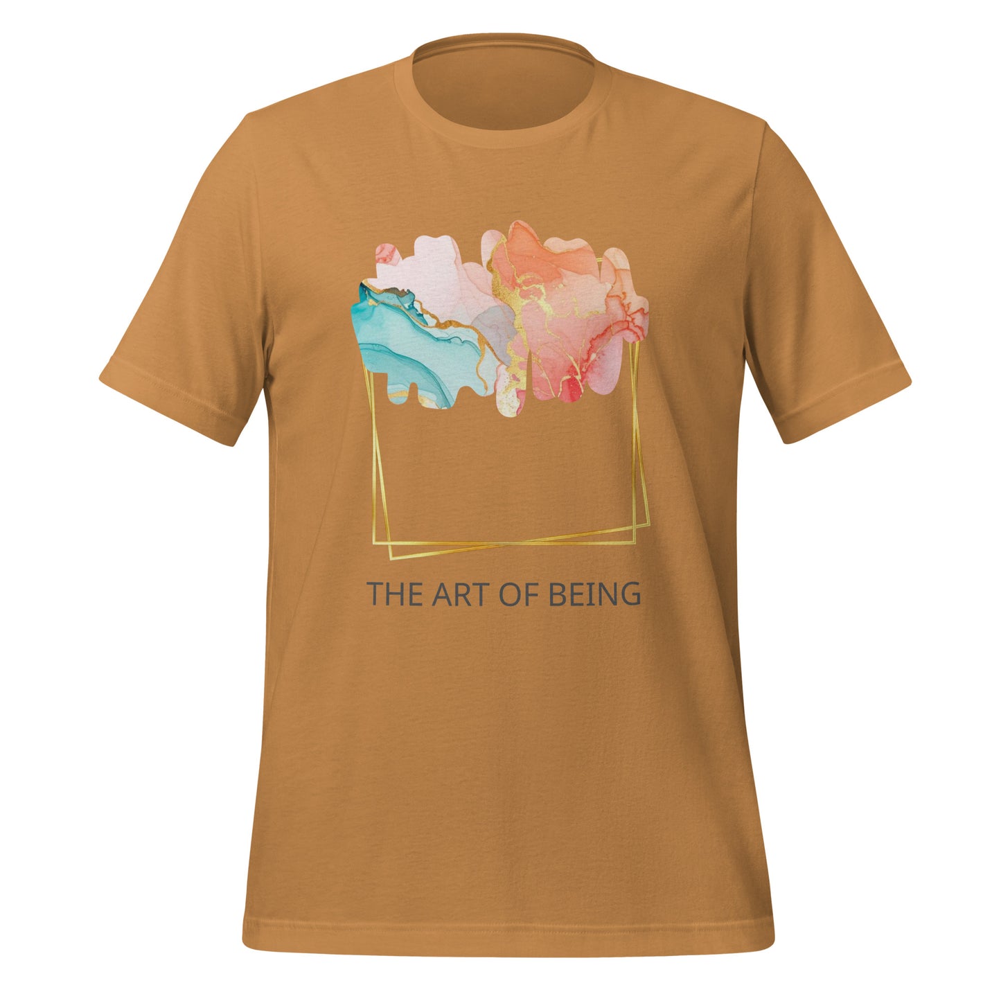 Luxe Abstract Marble Print Tee with Inspirational Quote | Elegant Boho-Chic Top