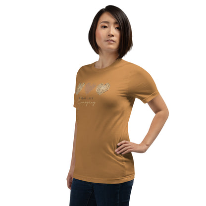 Leopard Heart Graphic Tee - Enjoy Life Everyday Aesthetic Boho T-Shirt - Cozy  Top