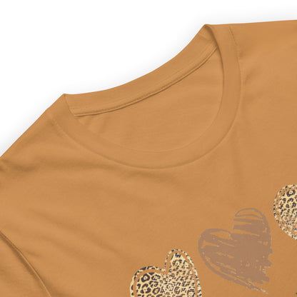 Leopard Heart Graphic Tee - Enjoy Life Everyday Aesthetic Boho T-Shirt - Cozy  Top
