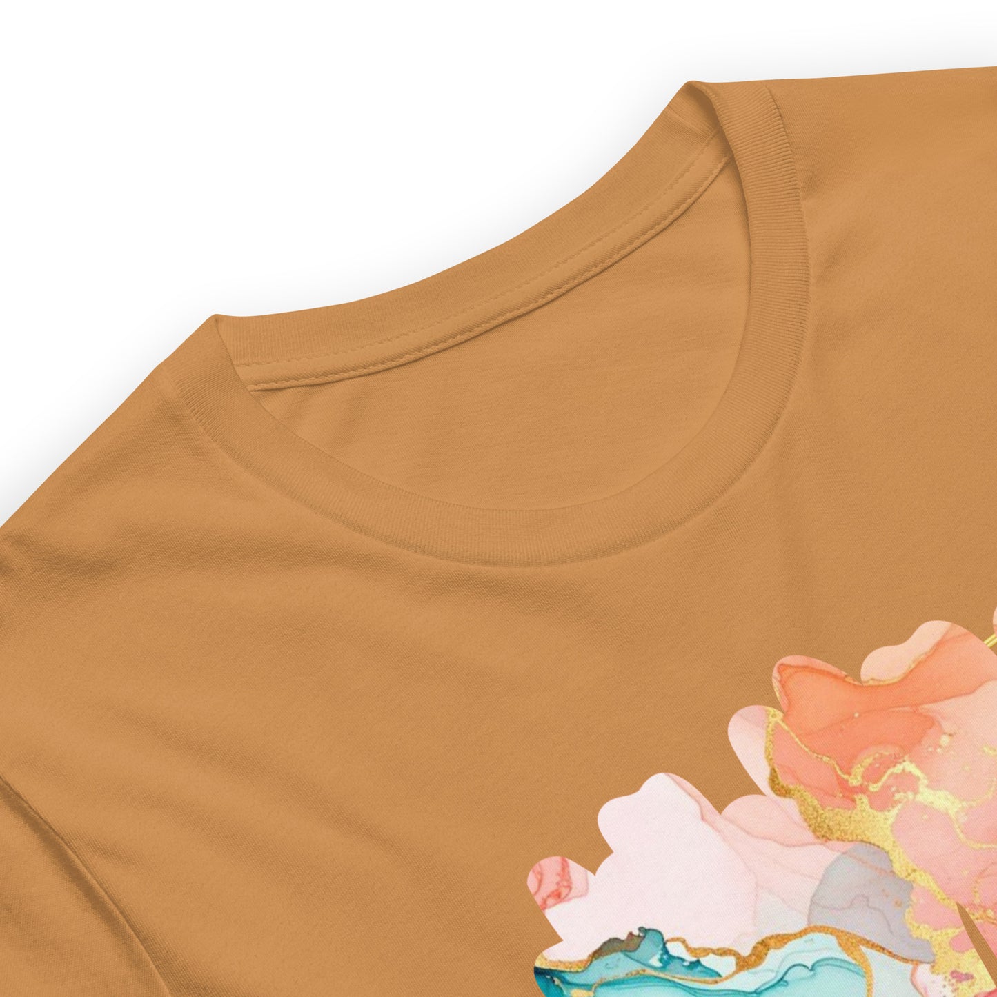Luxe Abstract Marble Print Tee with Inspirational Quote | Elegant Boho-Chic Top