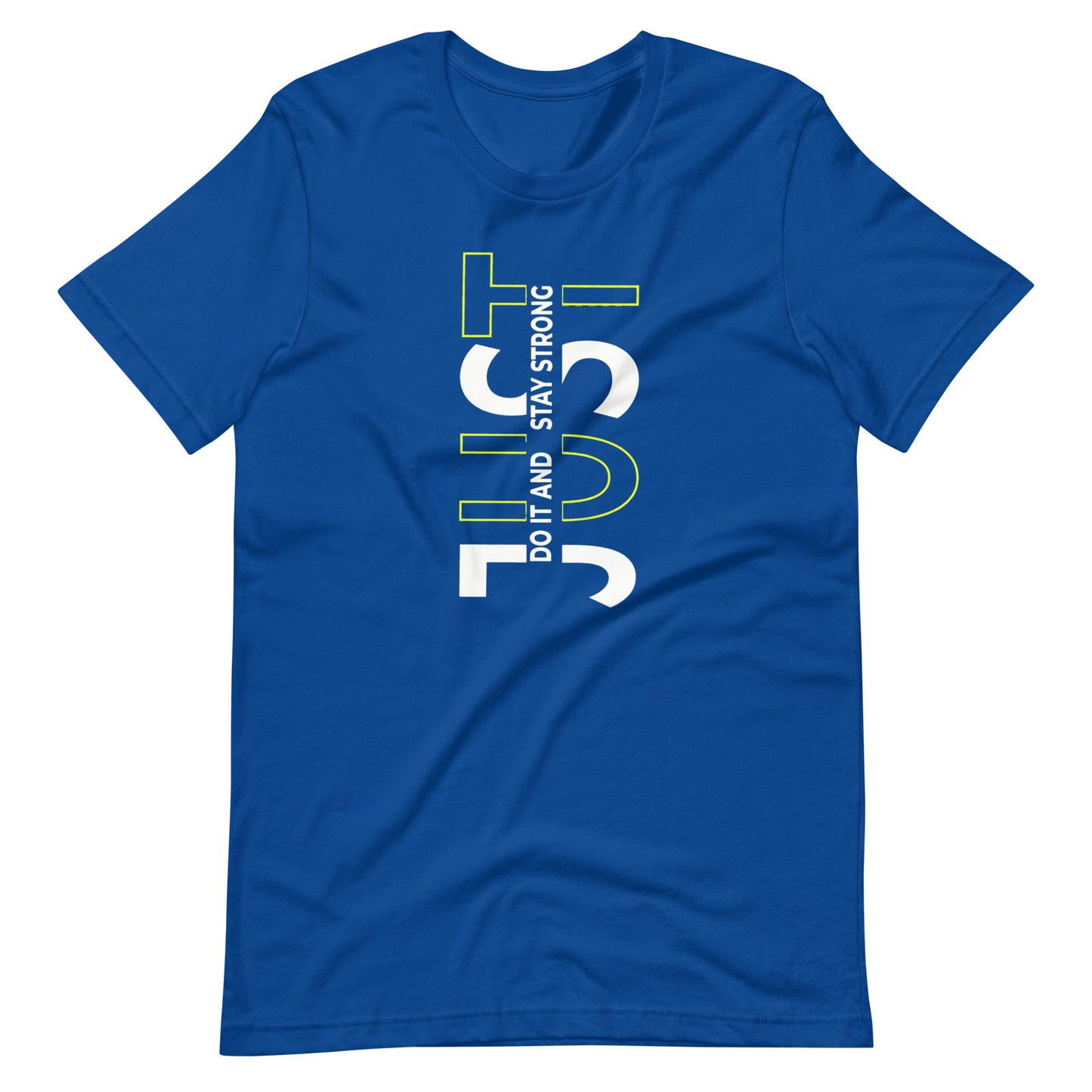 Stay Strong Vertical Typographic Tee - Modern Minimalist Urban Streetwear T-Shirt