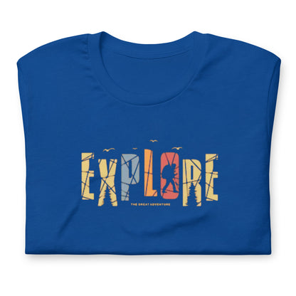 Explore The Great Adventure Graphic Tee - Retro Boho Nature & Hiking T-Shirt