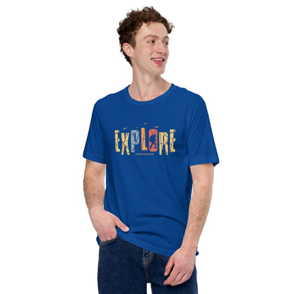 Explore The Great Adventure Graphic Tee - Retro Boho Nature & Hiking T-Shirt