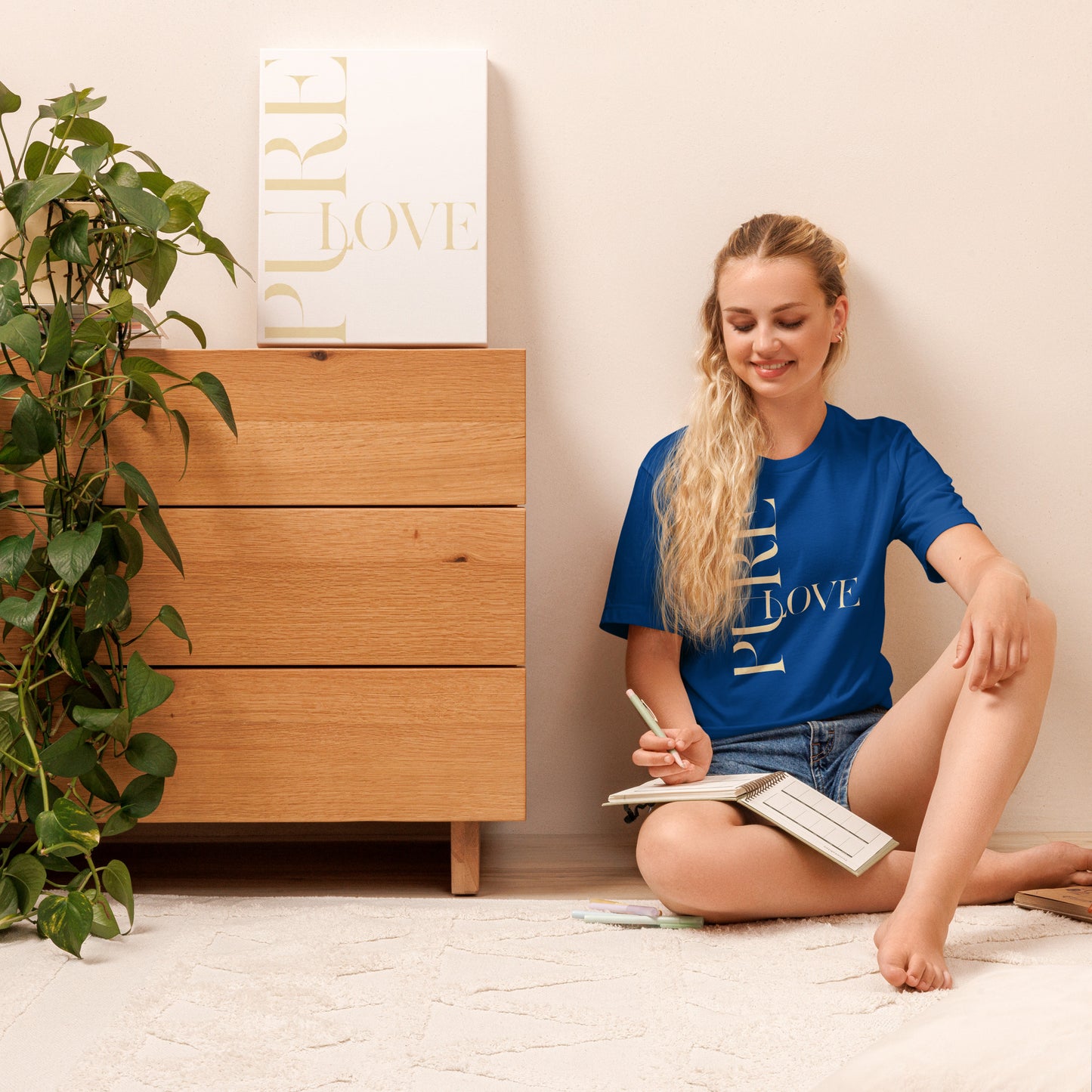 "Pure Love" Modern Typography Shirt – Premium Aesthetic Graphic Tee