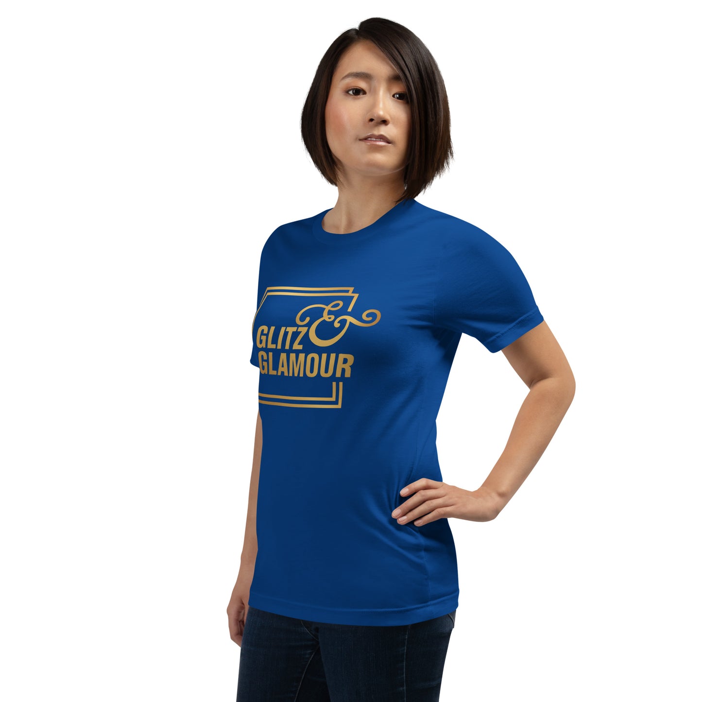 Elyx "Glitz & Glamour" Gold Minimalist Aesthetic Women Graphic Tee