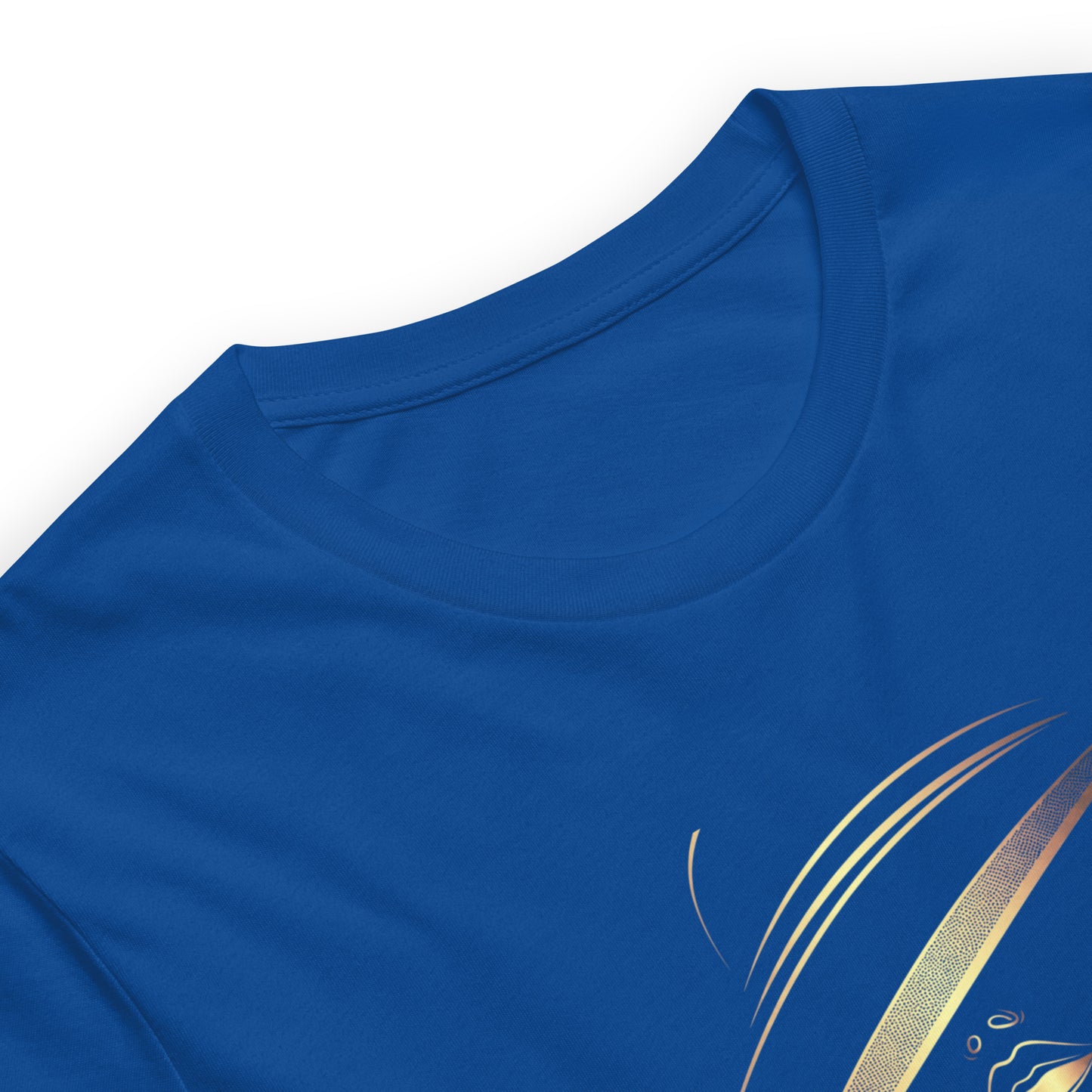 Minimalist Gold Line Art Elegant Woman T-Shirt - Mysterious Lady in Hat Graphic Tee