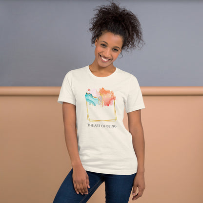 Luxe Abstract Marble Print Tee with Inspirational Quote | Elegant Boho-Chic Top
