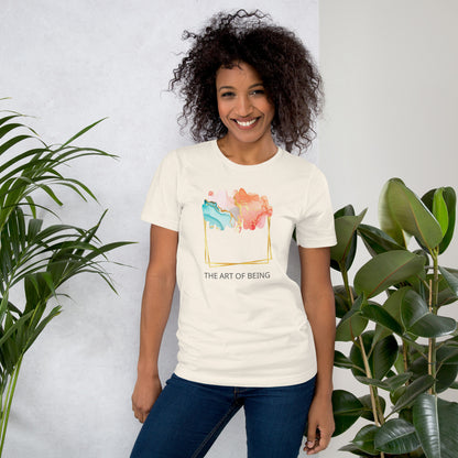 Luxe Abstract Marble Print Tee with Inspirational Quote | Elegant Boho-Chic Top