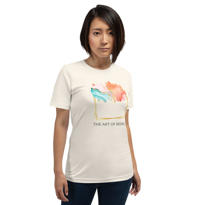 Luxe Abstract Marble Print Tee with Inspirational Quote | Elegant Boho-Chic Top