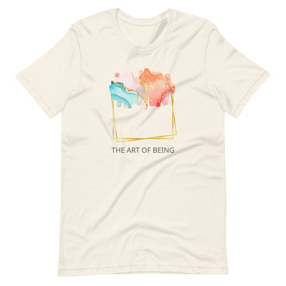 Luxe Abstract Marble Print Tee with Inspirational Quote | Elegant Boho-Chic Top