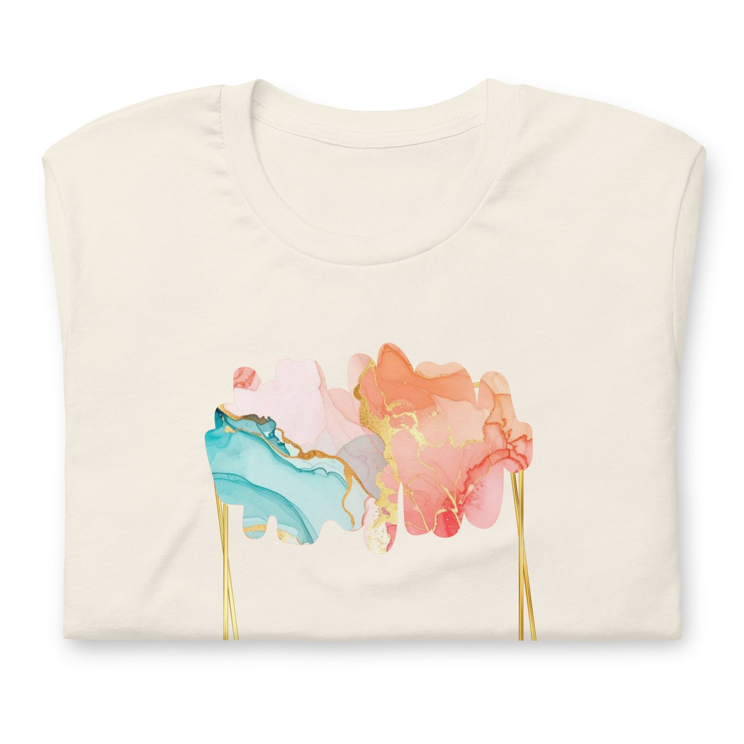Luxe Abstract Marble Print Tee with Inspirational Quote | Elegant Boho-Chic Top