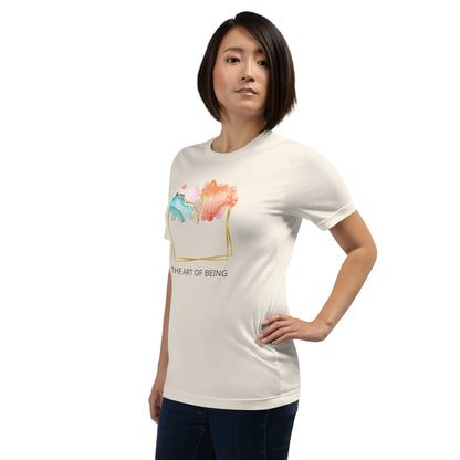 Luxe Abstract Marble Print Tee with Inspirational Quote | Elegant Boho-Chic Top