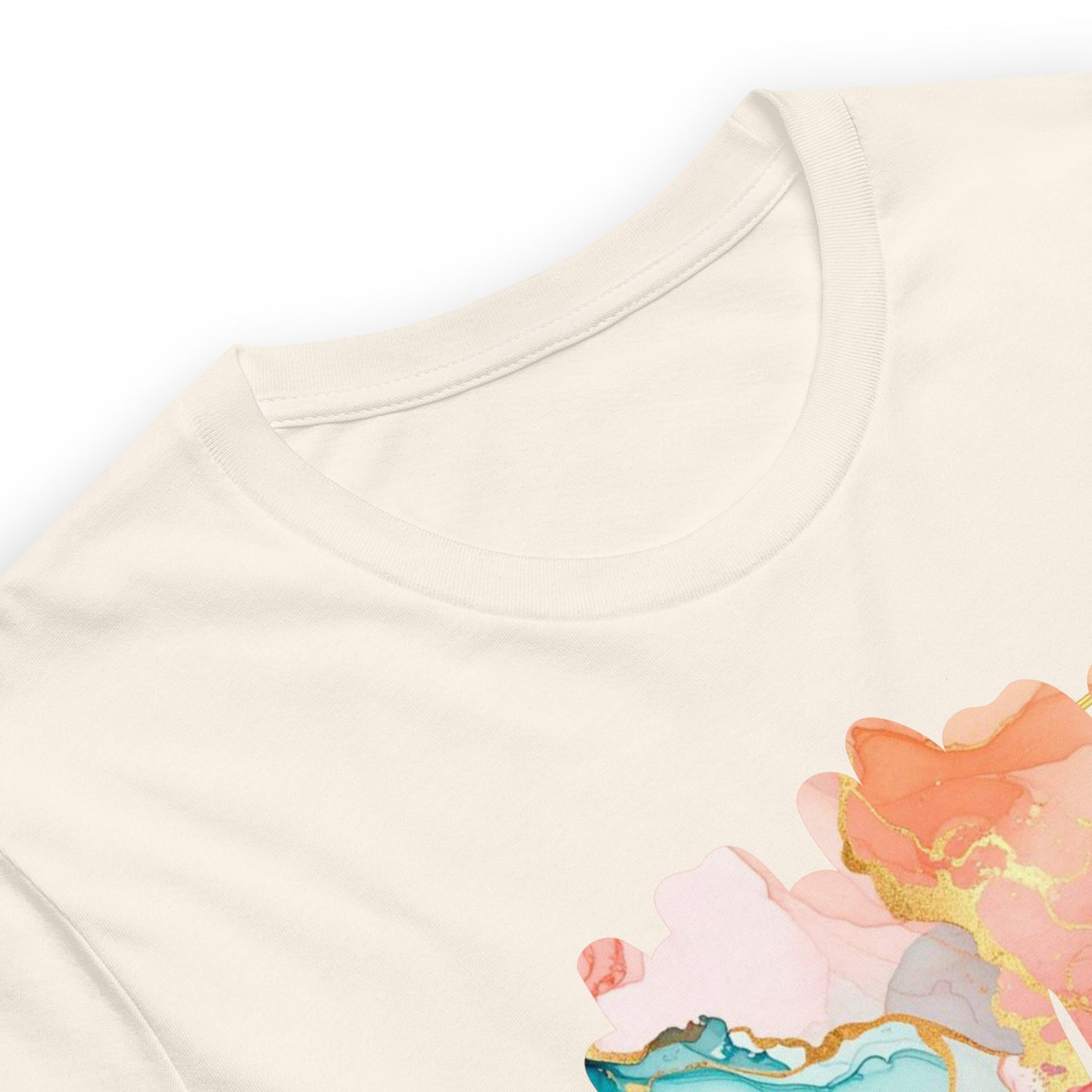 Luxe Abstract Marble Print Tee with Inspirational Quote | Elegant Boho-Chic Top