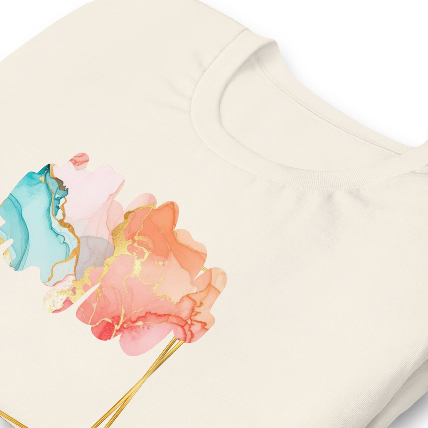 Luxe Abstract Marble Print Tee with Inspirational Quote | Elegant Boho-Chic Top