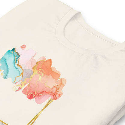 Luxe Abstract Marble Print Tee with Inspirational Quote | Elegant Boho-Chic Top