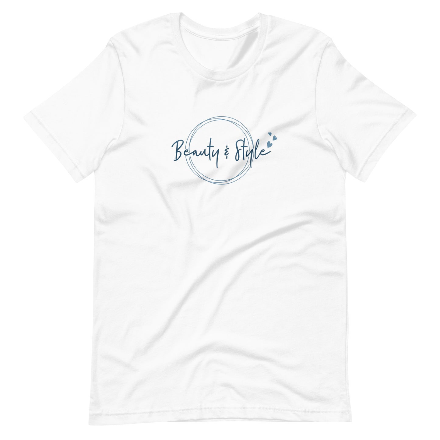 Elyx "Beauty & Style" Elegant Graphic Tee - Minimalist Script Design for Women
