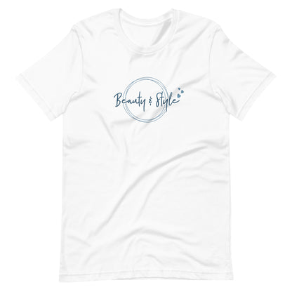 Elyx "Beauty & Style" Elegant Graphic Tee - Minimalist Script Design for Women