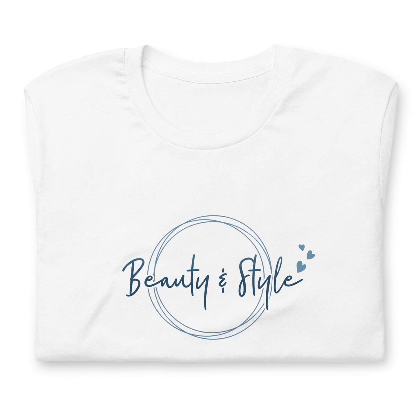 Elyx "Beauty & Style" Elegant Graphic Tee - Minimalist Script Design for Women
